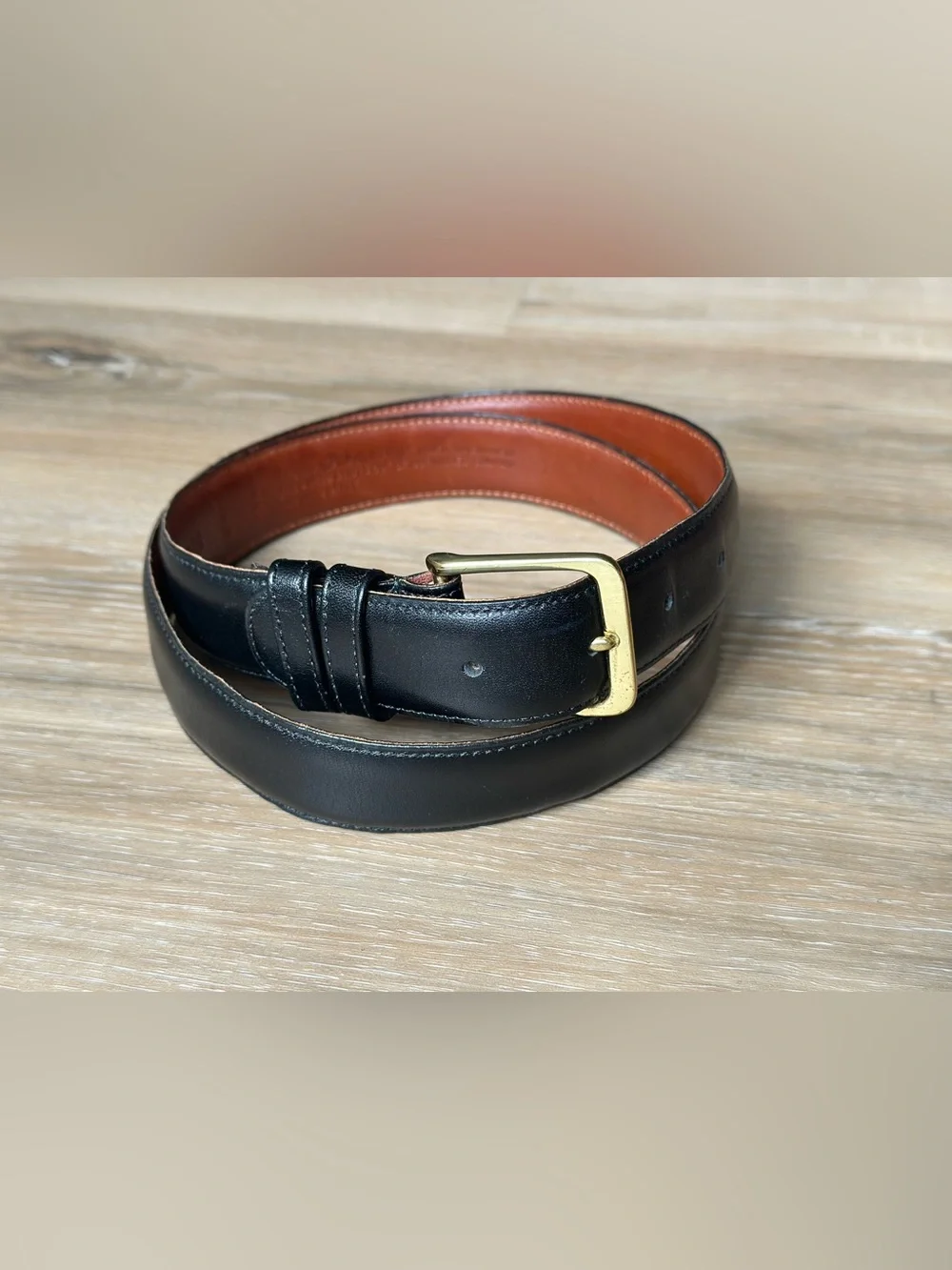 Vintage Coach Belt Black Leather Brass Buckle Men’s Size 36 Made In USA Designer